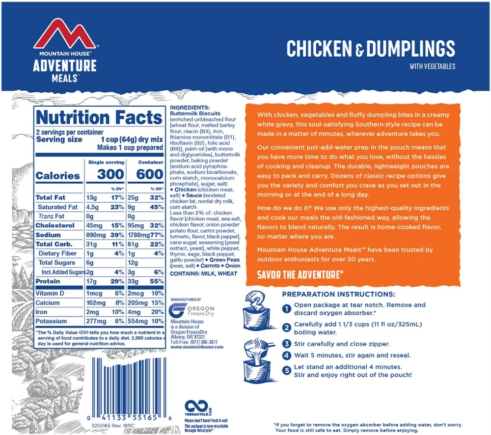 Mountain House Chicken and Dumplings - 2 Servings 4 Mountain House Chicken and Dumplings - 2 Servings - Image 2