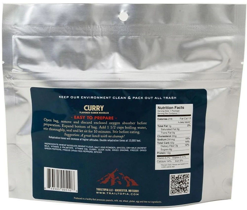 Trailtopia Curry Ramen Noodles - 1 Serving - None 4 Trailtopia Curry Ramen Noodles - 1 Serving - None - Image 2