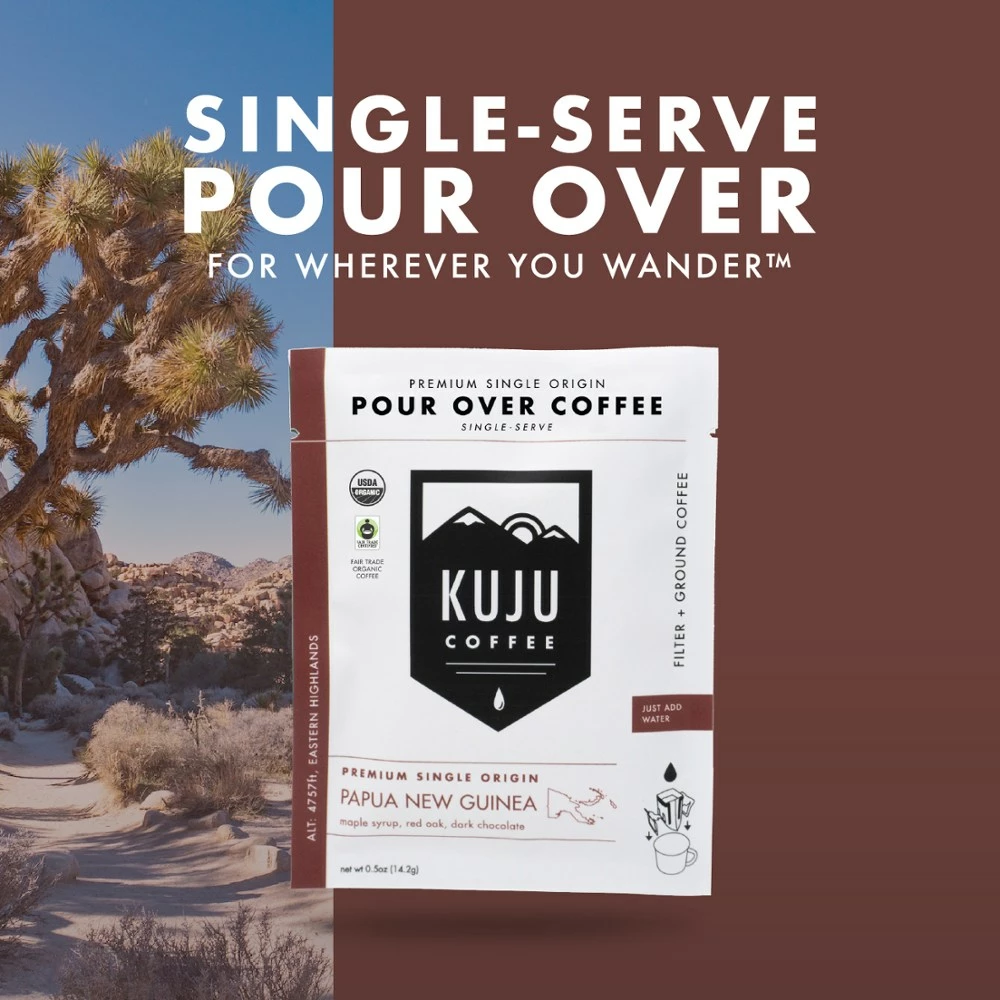 Kuju Coffee Single Origin Single-Serve Pour Over Coffee - Package of 6 6 Kuju Coffee Single Origin Single-Serve Pour Over Coffee - Package of 6 - Image 4