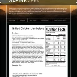 AlpineAire Foods Grilled Chicken Jambalaya - 1 Serving - None 7 AlpineAire Foods Grilled Chicken Jambalaya - 1 Serving - None -Camp Kitchen Sales Store 2b70243c e82a 4a11 bd43 9e380081fe03