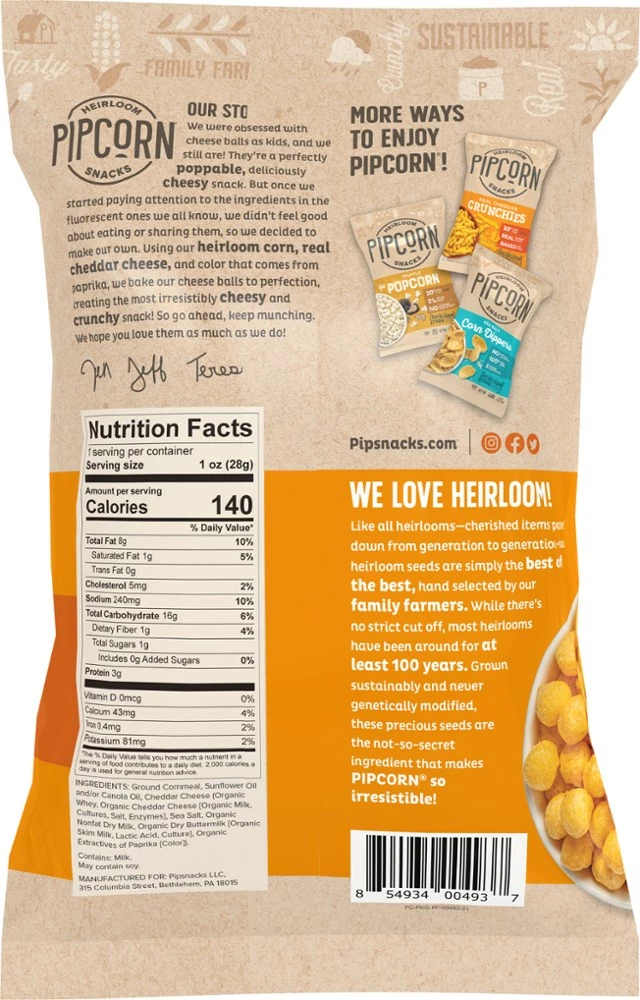 Pipcorn Cheese Balls - Cheddar 4 Pipcorn Cheese Balls - Cheddar - Image 2