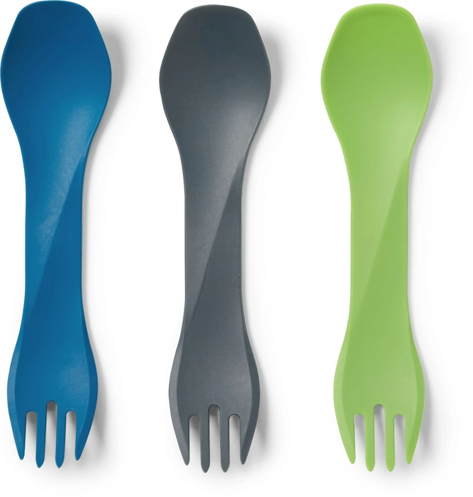 humangear GoBites Uno Mini Spork Package of 3 - Gray/Blue/Green 4 humangear GoBites Uno Mini Spork Package of 3 - Gray/Blue/Green - Image 2