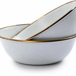 Barebones Enamelware Bowls - Package of 2 - Eggshell