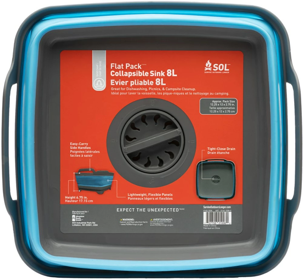 SOL Flat Pack Collapsible Sink - 8 Liters 5 SOL Flat Pack Collapsible Sink - 8 Liters - Image 3