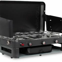 Zempire 2-Burner Deluxe & Grill High-Pressure Camping Stove - Black/Gray