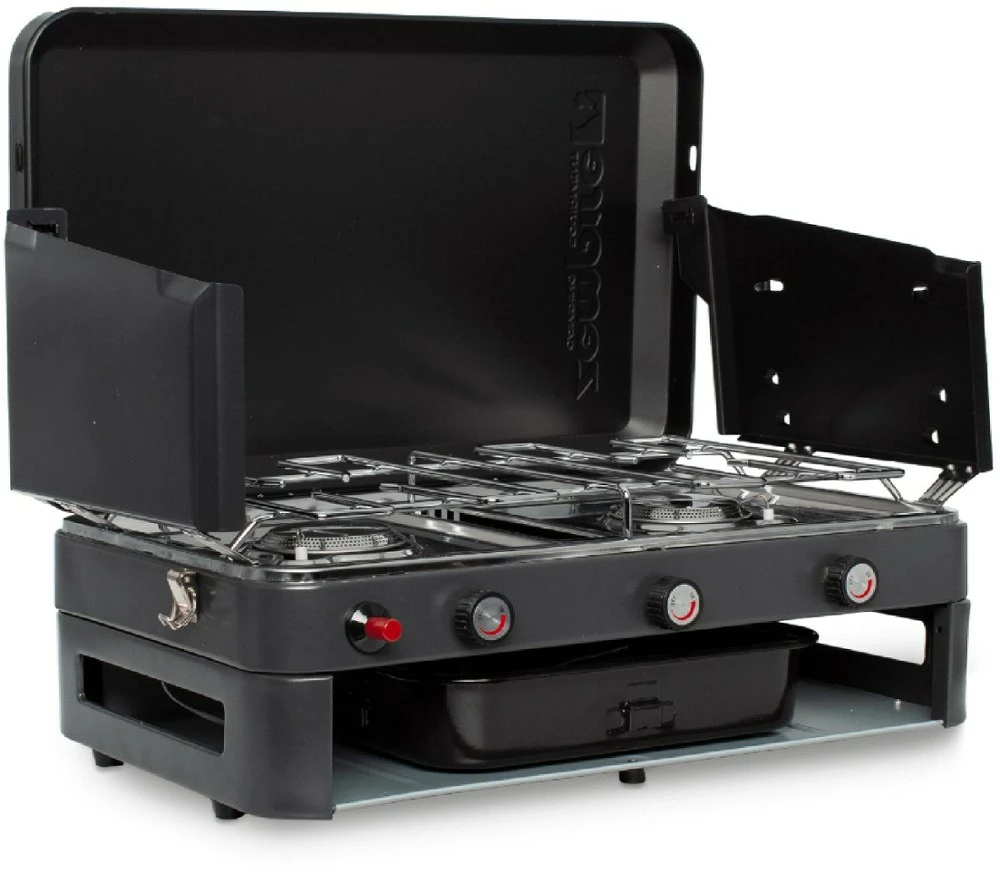 Zempire 2-Burner Deluxe & Grill High-Pressure Camping Stove - Black/Gray 3 Zempire 2-Burner Deluxe & Grill High-Pressure Camping Stove - Black/Gray