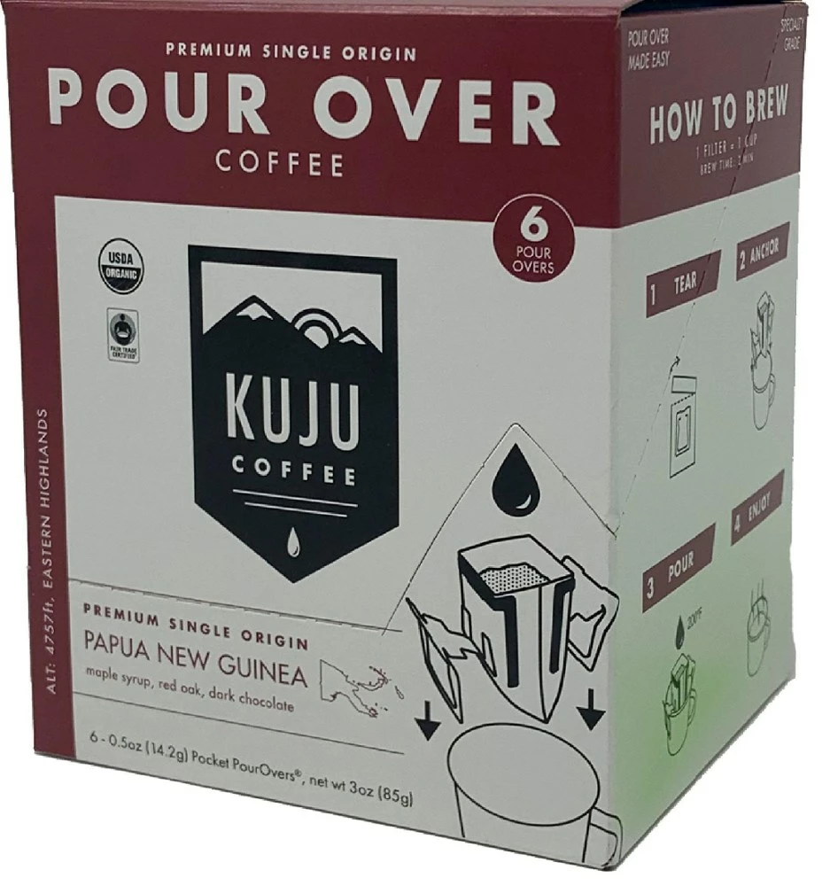 Kuju Coffee Single Origin Single-Serve Pour Over Coffee - Package of 6 3 Kuju Coffee Single Origin Single-Serve Pour Over Coffee - Package of 6