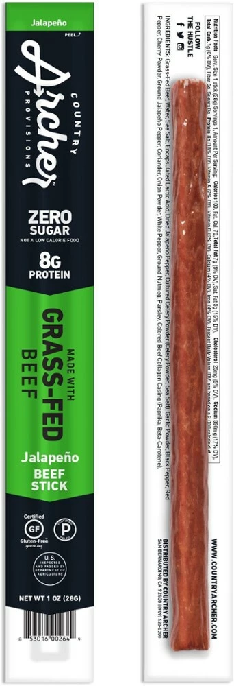 Country Archer Jerky Co. Jalapeno Beef Stick - 1 oz. 3 Country Archer Jerky Co. Jalapeno Beef Stick - 1 oz.