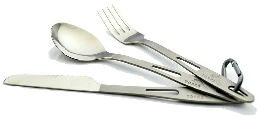 TOAKS Titanium 3-Piece Cutlery Set 3 TOAKS Titanium 3-Piece Cutlery Set