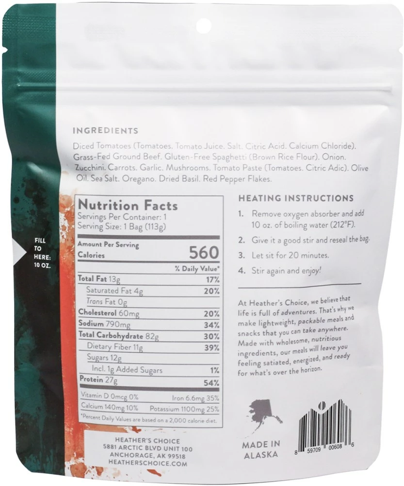 Heather's Choice Mom's Spaghetti with Beef and Marinana Sauce - 1 Serving - None 4 Heather's Choice Mom's Spaghetti with Beef and Marinana Sauce - 1 Serving - None - Image 2