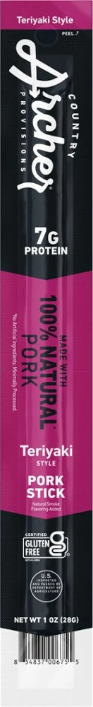 Country Archer Jerky Co. Teriyaki Pork Stick - 1 oz. 4 Country Archer Jerky Co. Teriyaki Pork Stick - 1 oz. - Image 2