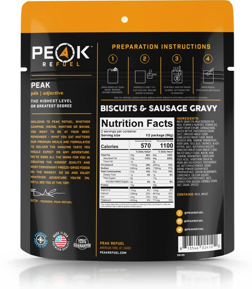 PEAK REFUEL Biscuits & Sausage Gravy - 2 Servings 4 PEAK REFUEL Biscuits & Sausage Gravy - 2 Servings - Image 2