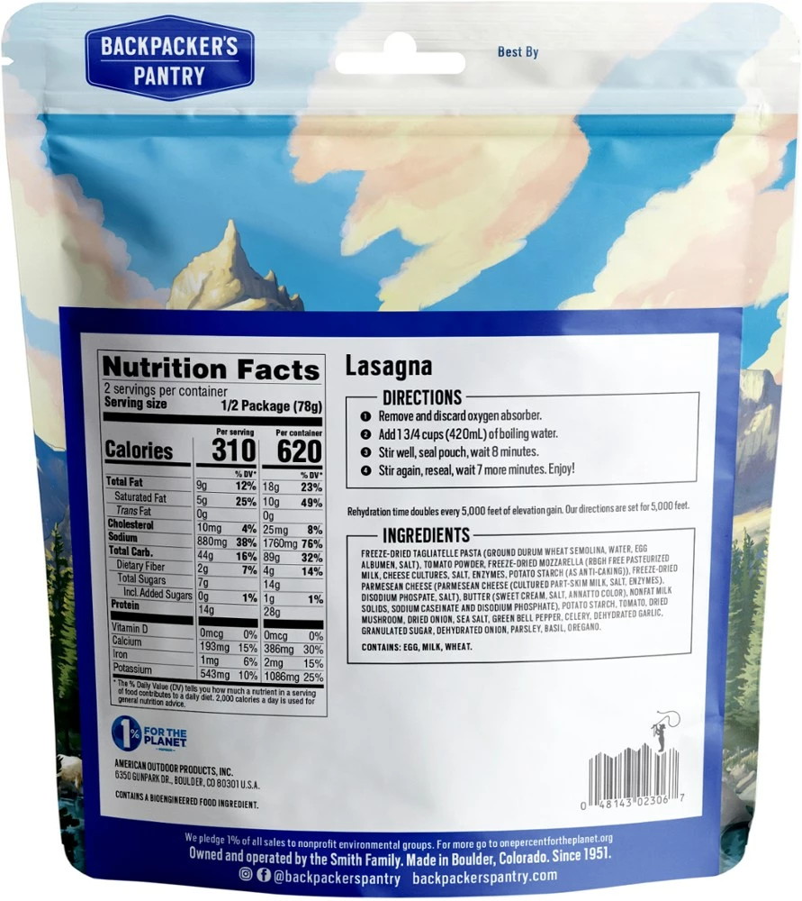 Backpacker's Pantry Vegetable Lasagna 4 Backpacker's Pantry Vegetable Lasagna - Image 2