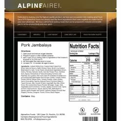AlpineAire Foods Pork Jambalaya - 1 Serving - None 7 AlpineAire Foods Pork Jambalaya - 1 Serving - None -Camp Kitchen Sales Store a41d8d1b 9d02 4668 92c2 54367fa183f0