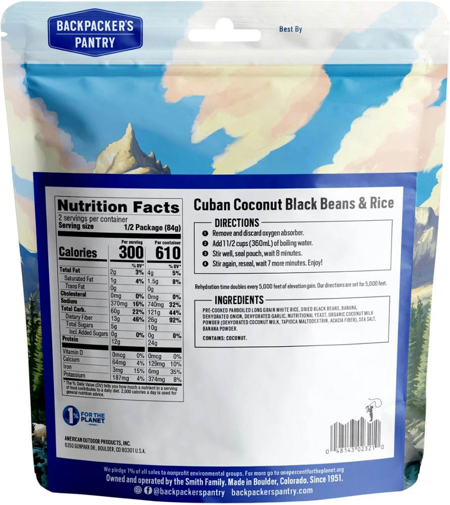 Backpacker's Pantry Cuban Coconut Black Beans & Rice - 2 Servings 4 Backpacker's Pantry Cuban Coconut Black Beans & Rice - 2 Servings - Image 2