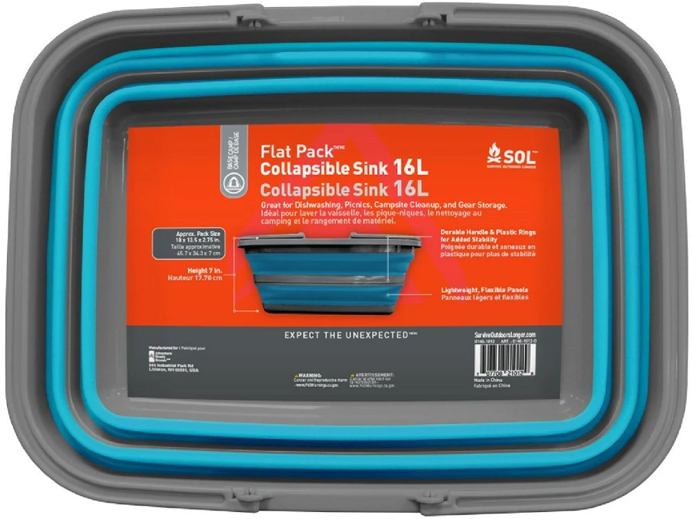 SOL Flat Pack Collapsible Sink - 16 Liters 5 SOL Flat Pack Collapsible Sink - 16 Liters - Image 3
