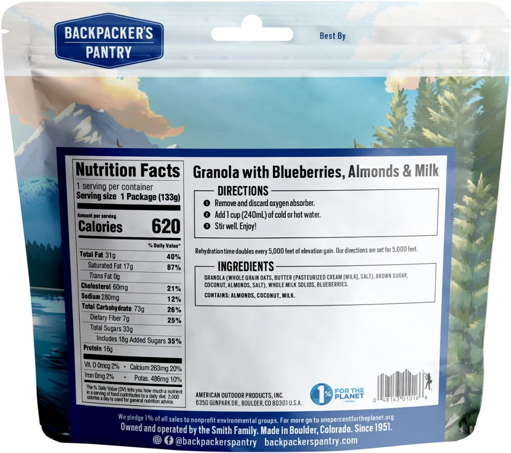 Backpacker's Pantry Granola with Milk and Organic Blueberries 4 Backpacker's Pantry Granola with Milk and Organic Blueberries - Image 2