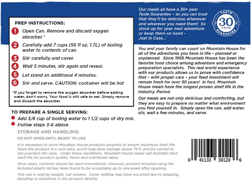 Mountain House Classic Spaghetti with Meat Sauce - #10 Can (7 Servings) - None 5 Mountain House Classic Spaghetti with Meat Sauce - #10 Can (7 Servings) - None - Image 3