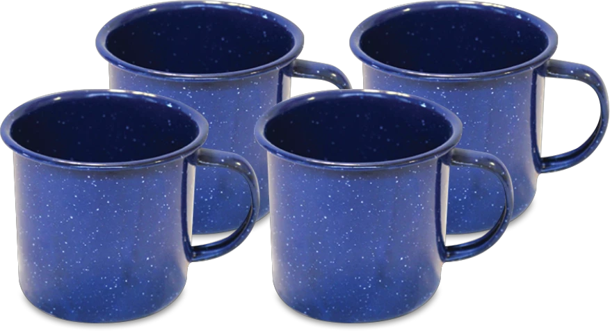 Mountain Summit Gear Classic Blue Enamel Mug - 12 fl. oz. - Set of 4 3 Mountain Summit Gear Classic Blue Enamel Mug - 12 fl. oz. - Set of 4