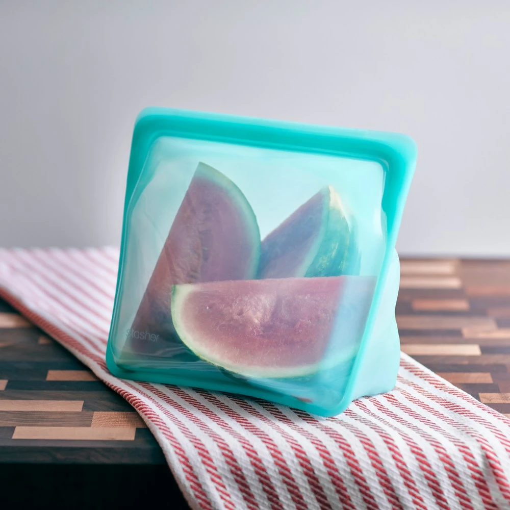 Stasher Mega Stand-Up Stasher Bag - 104 fl. oz. - Aqua 5 Stasher Mega Stand-Up Stasher Bag - 104 fl. oz. - Aqua - Image 3