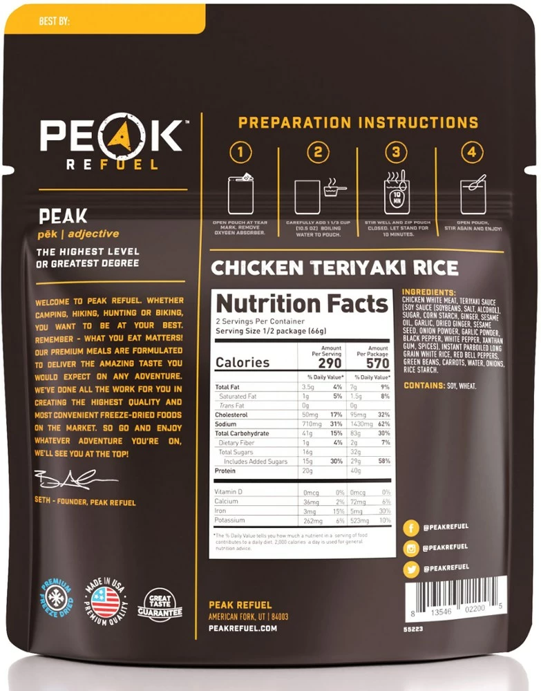PEAK REFUEL Chicken Teriyaki Rice - 2 Servings 4 PEAK REFUEL Chicken Teriyaki Rice - 2 Servings - Image 2