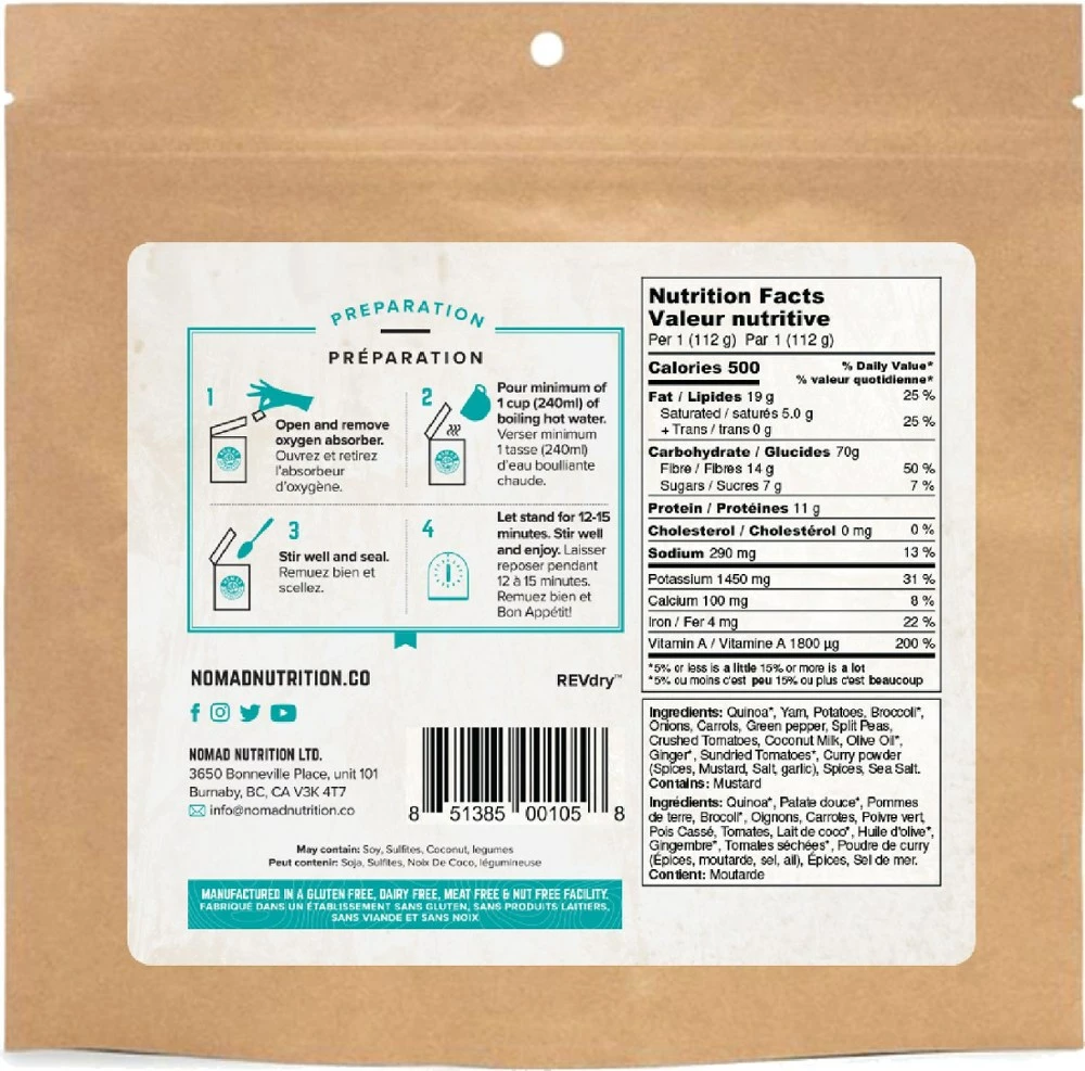 Nomad Nutrition Caribbean Curry - 1 Serving 4 Nomad Nutrition Caribbean Curry - 1 Serving - Image 2