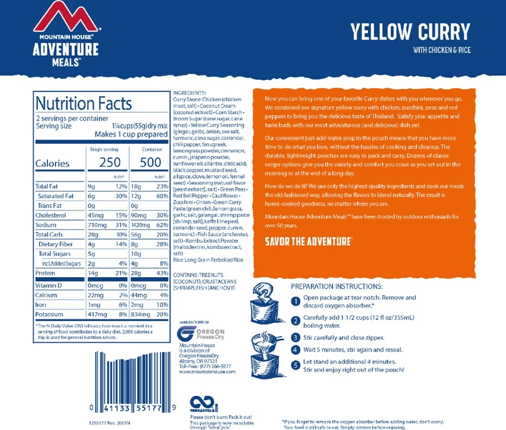 Mountain House Yellow Curry with Chicken - 2 Servings 4 Mountain House Yellow Curry with Chicken - 2 Servings - Image 2