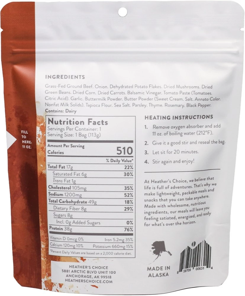 Heather's Choice Grass-Fed Beef Shepherd's Pie - 1 Serving - None 4 Heather's Choice Grass-Fed Beef Shepherd's Pie - 1 Serving - None - Image 2
